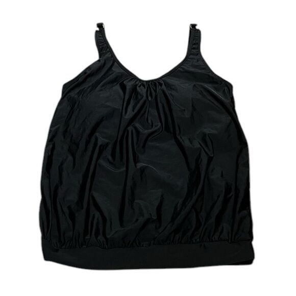 Yonique Black Swim Tankini with Elastic Hem - Picture 4 of 8